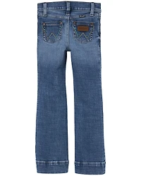 Wrangler Girls' Embroidered Trouser Stretch Denim Jeans