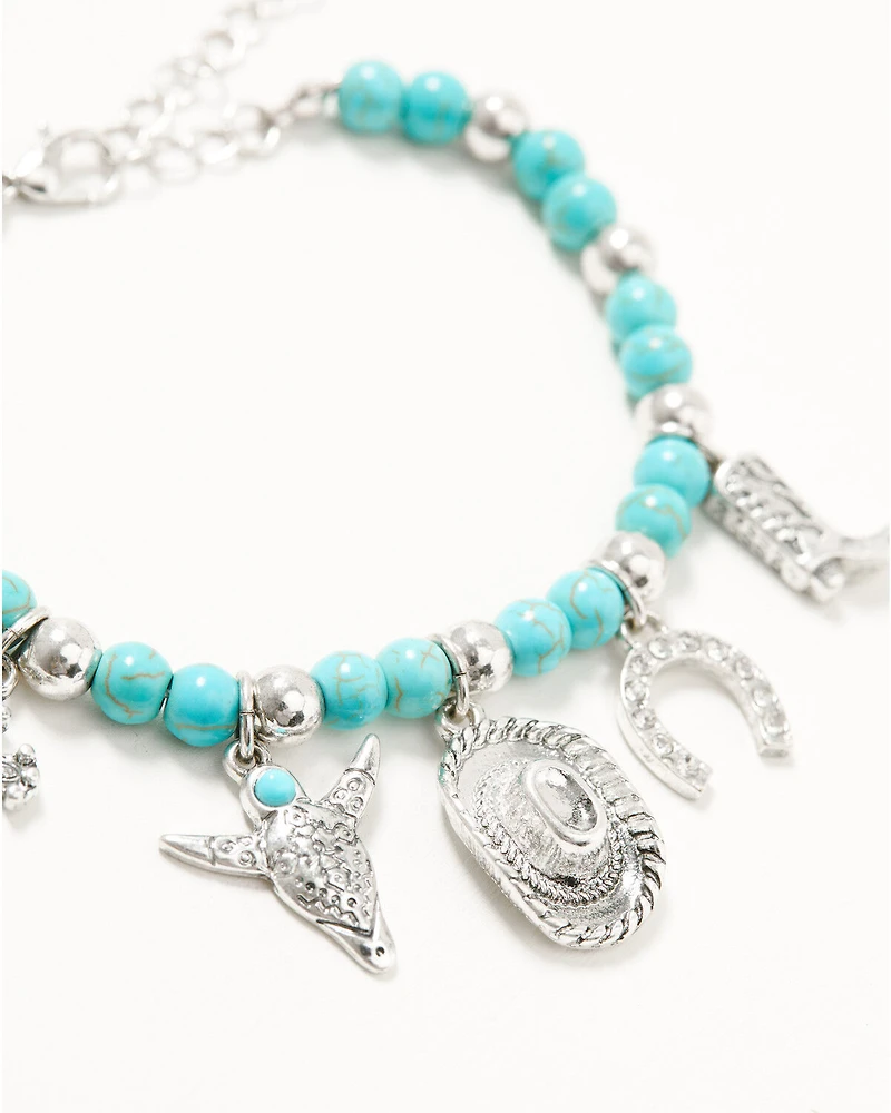 Shyanne Women's Beaded Charm Bracelet Set - 3 Piece