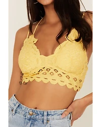 Wishlist Women's Strappy Lace Applique Scallop Bralette