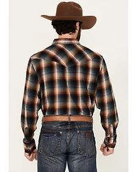 Cody James Men's Santa Cruz Plaid Print Long Sleeve Snap Flannel Shirt - Tall