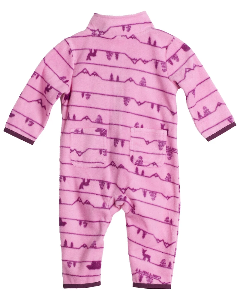 Carhartt Infant Girls' Printed Zip-Front Long Sleeve Onesie