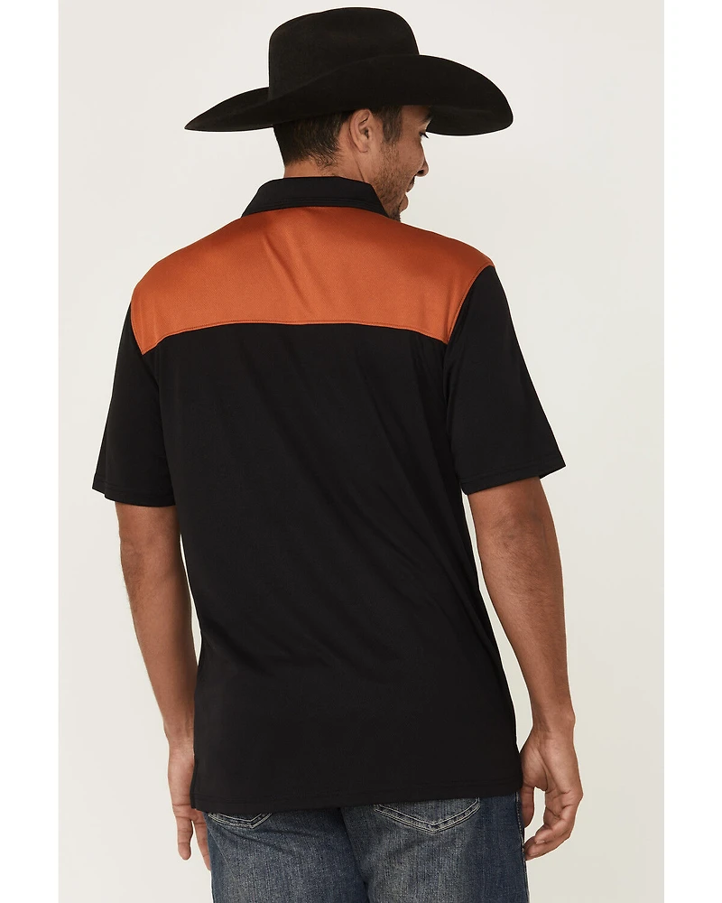 RANK 45® Men's Barrier Color Block Short Sleeve Button-Down Polo Shirt