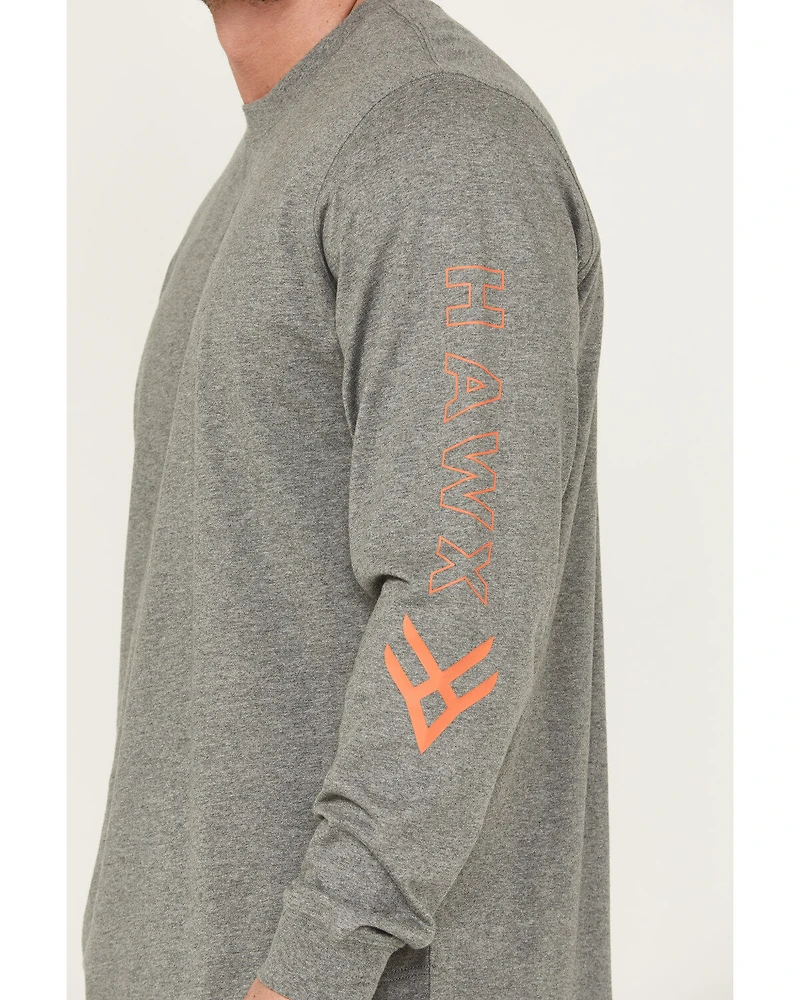 Hawx Men's Logo Long Sleeve Knit Work T-Shirt - Tall