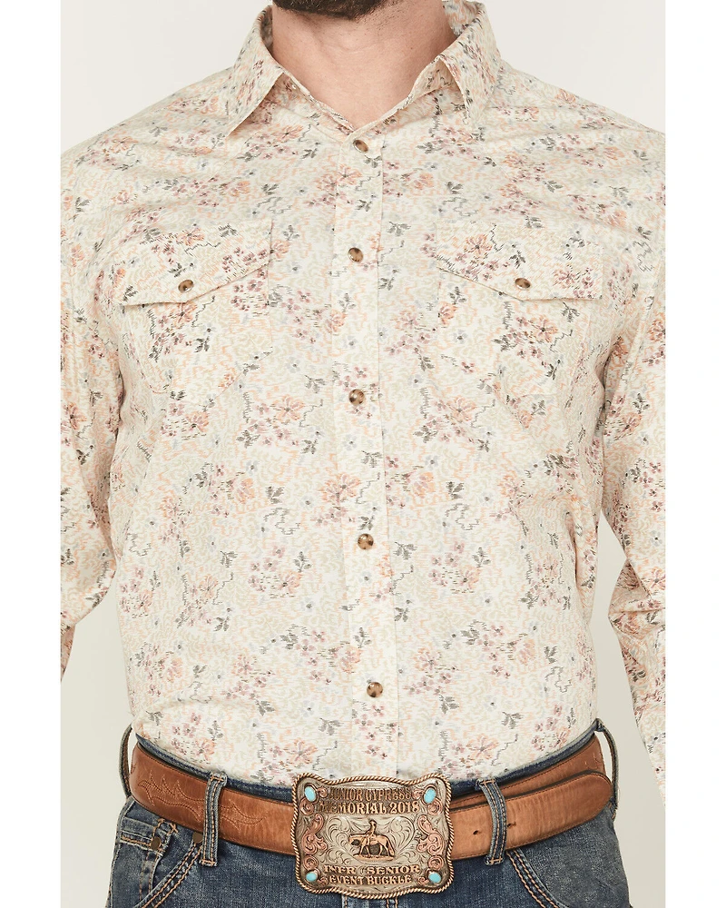 Gibson Trading Co Men's Solstice Floral Print Long Sleeve Snap Stretch Western Shirt