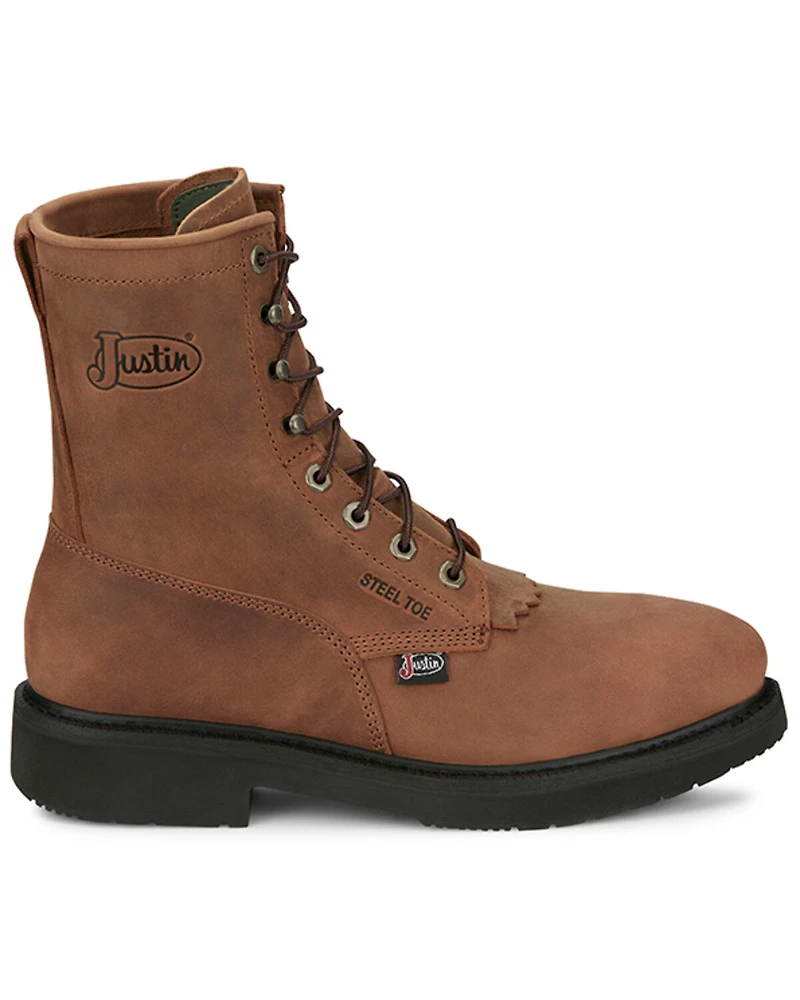 Justin Men's 8" Livestock Lace-Up Work Boots - Steel Toe