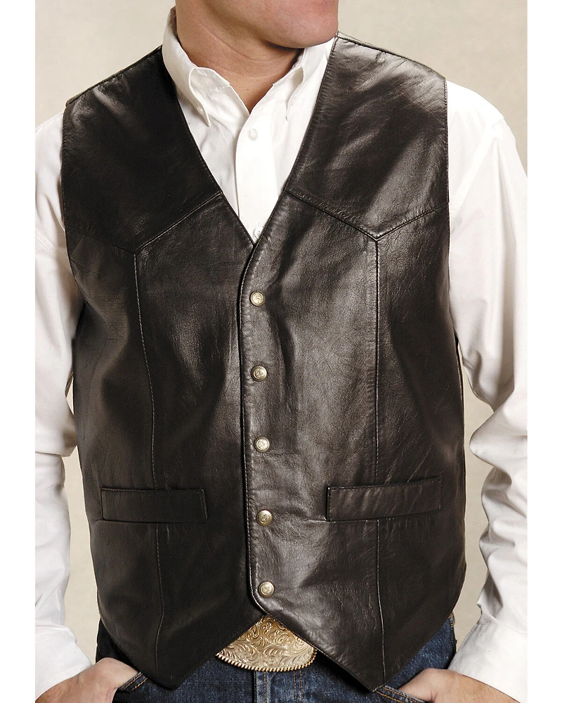 Roper Men's Basic Western Lambskin Vest - Tall