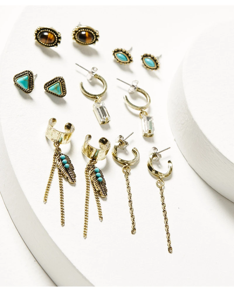 Shyanne Women's Desert Boheme Dangle Charm Earring Set - 6 Pieces