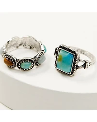Shyanne Women's Juniper Sky Multi Gem Ring Set - 5 Piece
