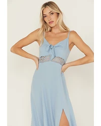 Idyllwind Women's Wisteria Tie Front Sleeveless Maxi Dress