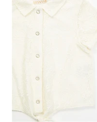 Shyanne Toddler Girls' Aspen Lace Button-Down Tie Front Top