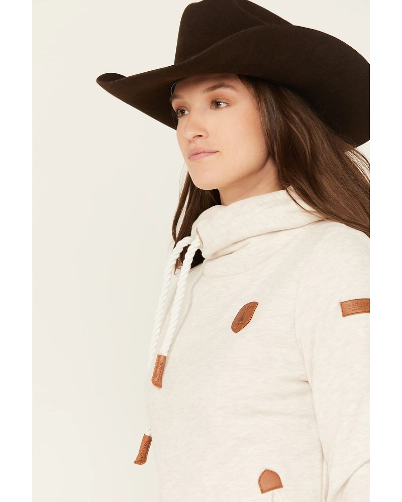 Wanakome Women's Artemis Cowl Neck Hooded Sweatshirt