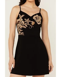 Idyllwind Women's Bee Embroidered Beaded Mini Dress