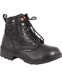 Milwaukee Leather Women's Waterproof Side Zipper Boots - Round Toe