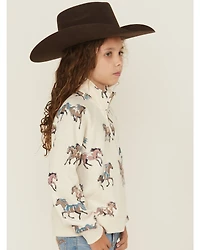 Shyanne Girls' Horse Print Half Zip Pullover