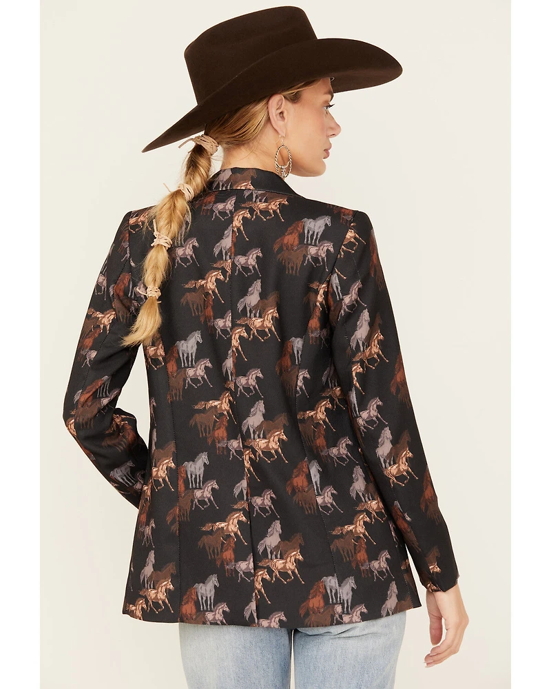 Rock & Roll Denim Women's Horse Print Blazer