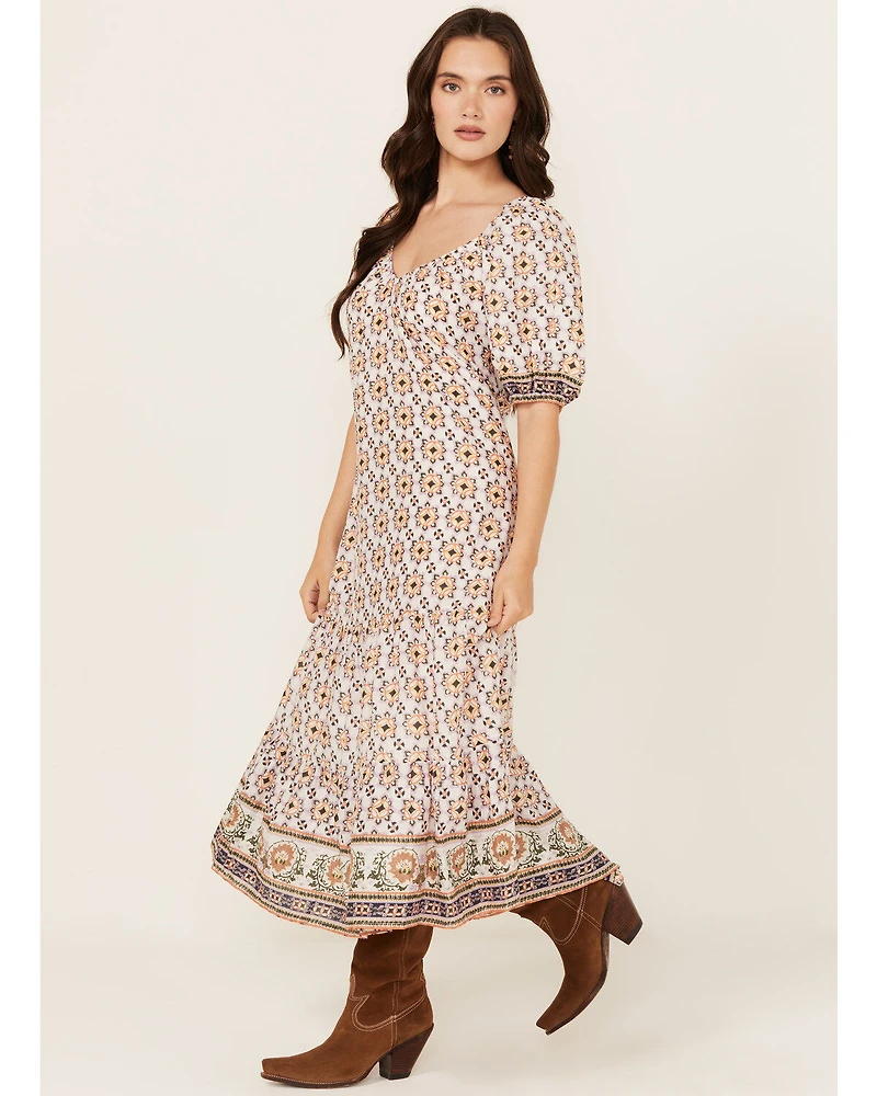 Cleobella Women's Paula Geo Print Short Sleeve Midi Dress