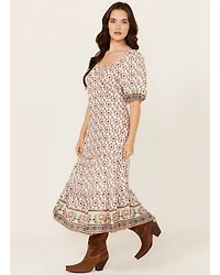 Cleobella Women's Paula Geo Print Short Sleeve Midi Dress