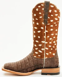 Ariat Women's Frontier Angelina Exotic Caiman Western Boots - Broad Square Toe