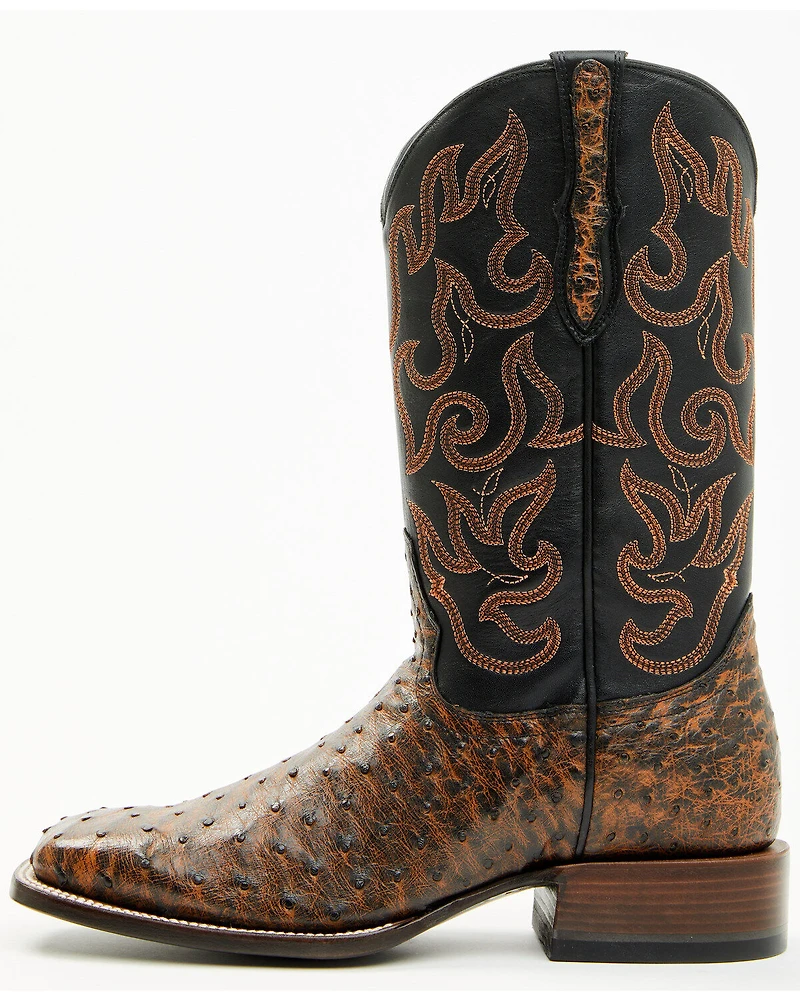 Cody James Men's Exotic Full Quill Ostrich Western Boots - Broad Square Toe