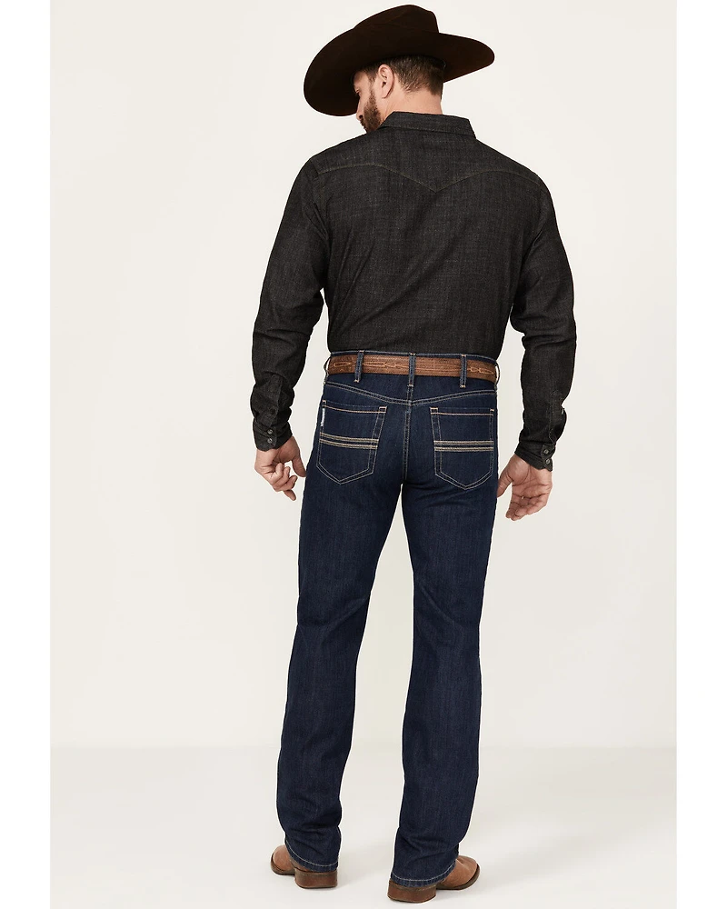 Cinch Men's Silver Label Dark Stonewash Slim Straight Performance Stretch Denim Jeans