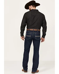 Cinch Men's Silver Label Dark Stonewash Slim Straight Performance Stretch Denim Jeans