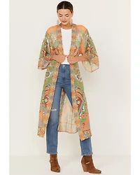 Flying Tomato Women's Paisley Print Kimono