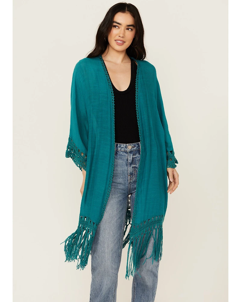 Shyanne Women's Crochet Fringe Kimono