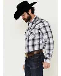 Wrangler Retro Men's Plaid Print Long Sleeve Snap Western Shirt