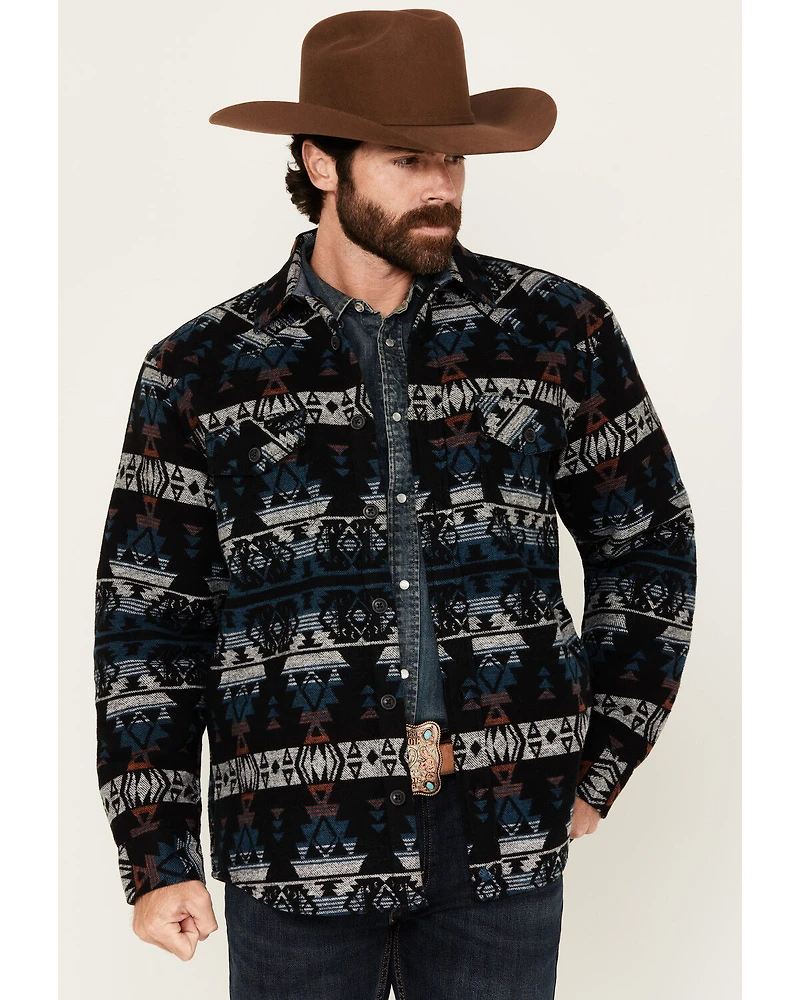 Cody James Men's Beacon Southwestern Print Sherpa Lined Flannel Shirt Jacket