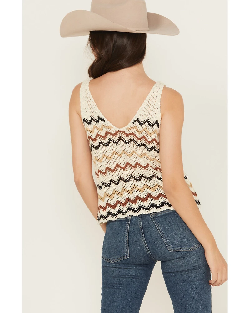 Wrangler Retro Women's Striped Print Sleeveless Sweater Tank Top