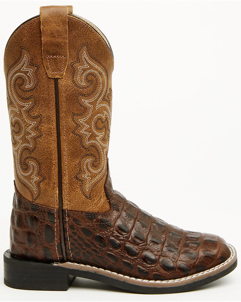 Cody James Boys' Dale Crocodile Print Western Boots - Broad Square Toe