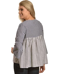 New Direction Sport Women's Embroidered Flare Sleeve Top