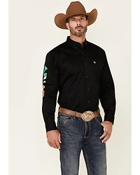 Ariat Men's Solid Team Mexico Logo Long Sleeve Button-Down Western Shirt