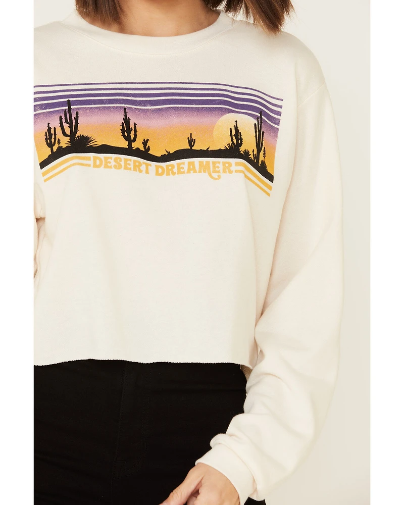 Cut & Paste Women's Desert Dreamer Graphic Cropped Long Sleeve Top