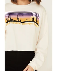 Cut & Paste Women's Desert Dreamer Graphic Cropped Long Sleeve Top