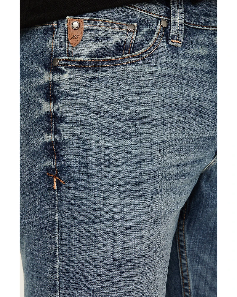 Moonshine Spirit Men's Daybreak Wash Decker Slim Straight Stretch Denim Jeans