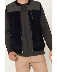 Wrangler ATS Men's All-Terrain Dark Sapphire Fleece Zip-Front Bomber Vest