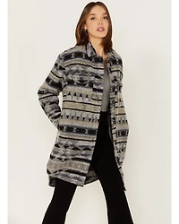 Cripple Creek Women's Southwestern Stripe Print Shacket