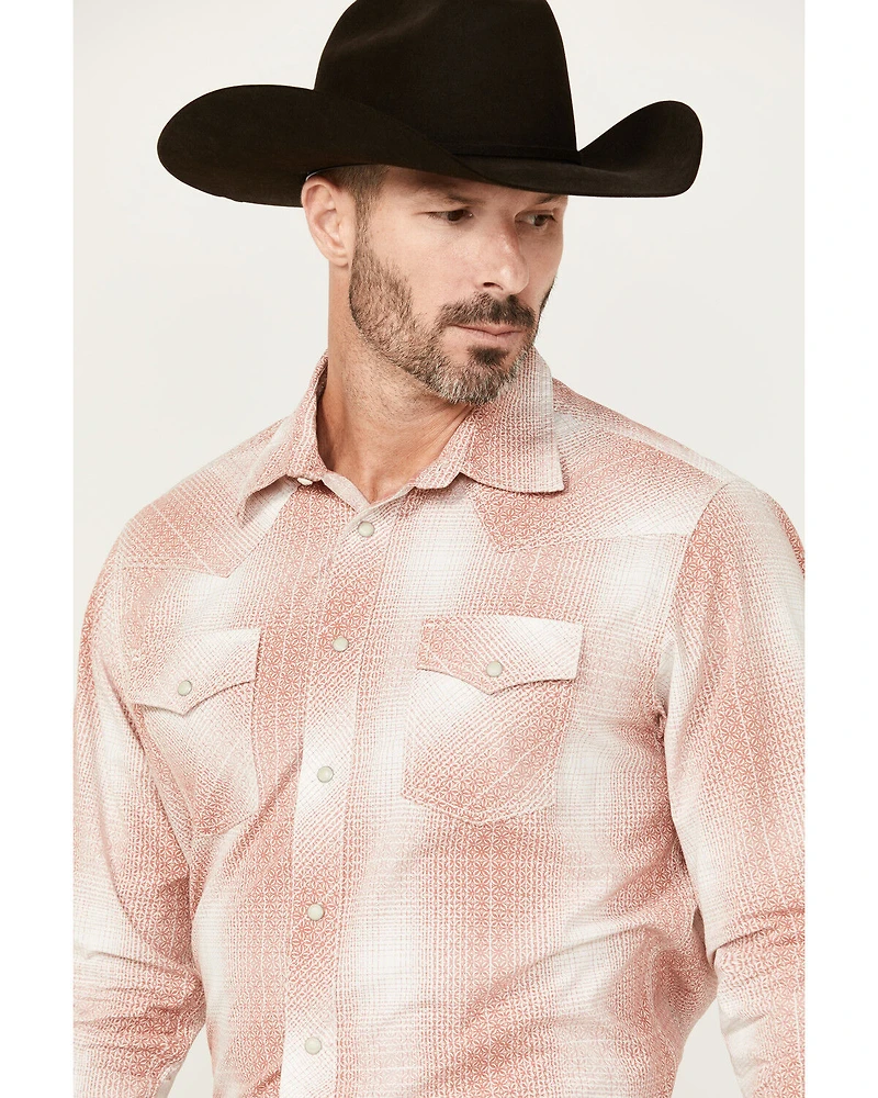 Wrangler Retro Men's Plaid Print Long Snap Western Shirt