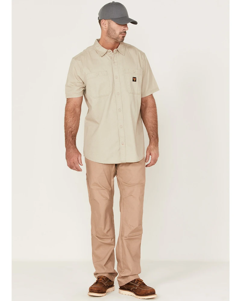 Hawx Men's Twill Short Sleeve Button-Down Work Shirt