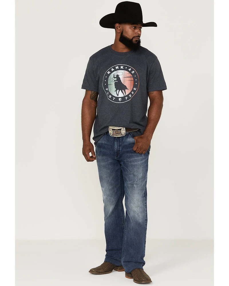 RANK 45® Men's Roper Circle Logo Short Sleeve Graphic T-Shirt
