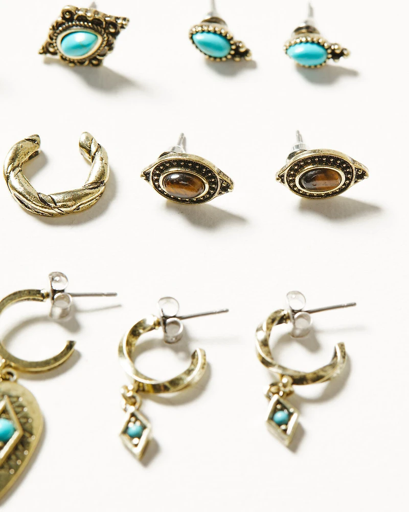 Shyanne Women's Desert Boheme Twisted Cuff Earring Set - 6 Pieces