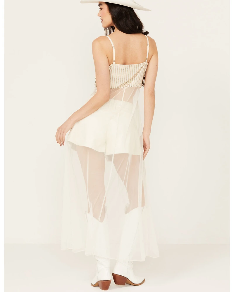 Wonderwest Women's Mountain Trail Embellished Mesh Maxi Cami