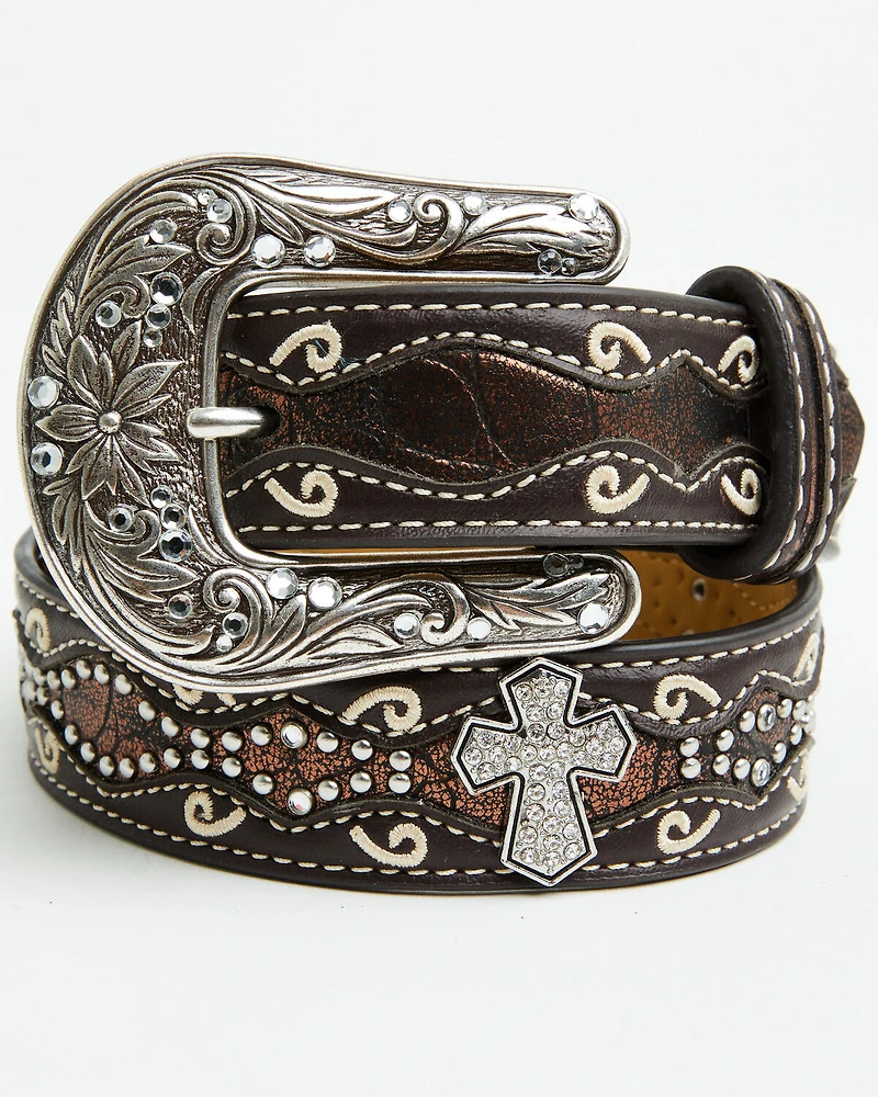 Ariat Girls Studded Cross Inlay Belt