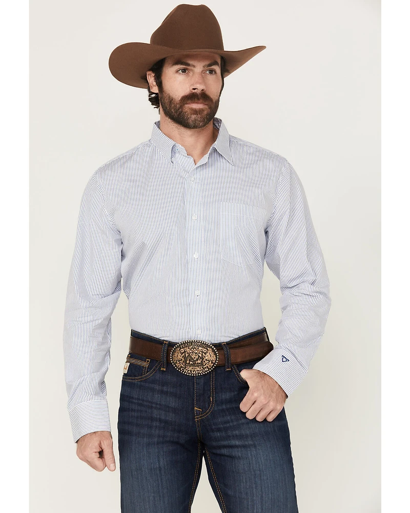 Wrangler x Cody Johnson Men's Striped Print Long Sleeve Button-Down Western Shirt