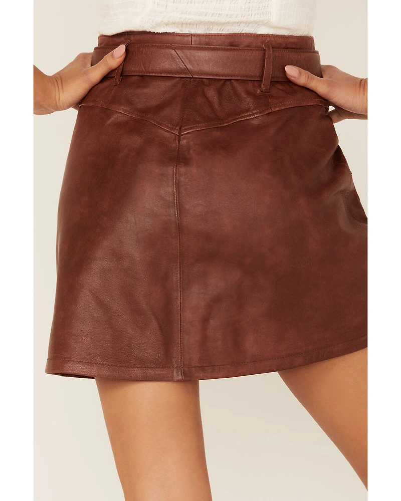 Idyllwind Women's Western Belt Leather Mini Skirt