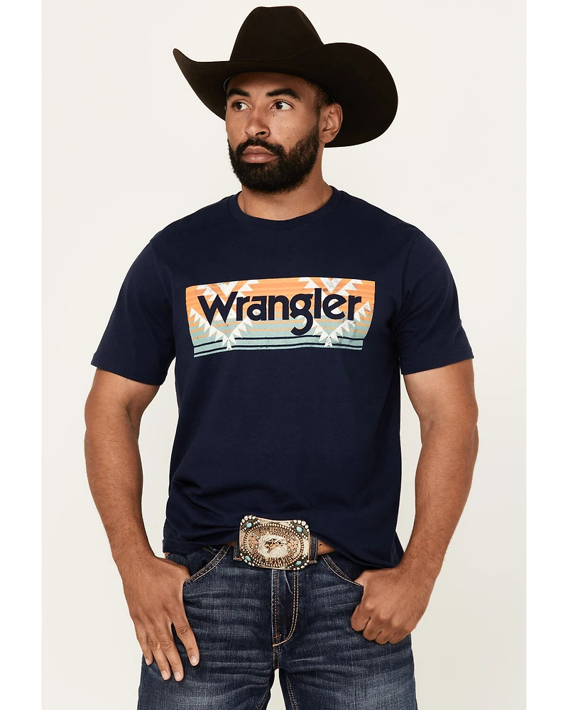 Wrangler Men's Boot Barn Exclusive Southwestern Box Logo Short Sleeve Graphic T-Shirt