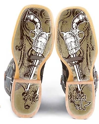 Tin Haul Men's Gun Metal Check Western Boots
