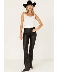 Rock & Roll Denim Women's Pleather High Rise Bootcut Pants