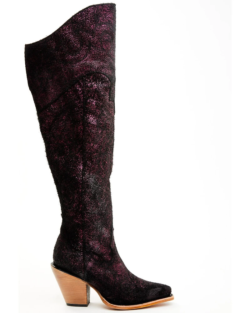 Corral Women's Metallic Tall Western Boots - Snip Toe